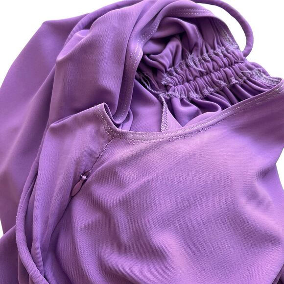 MONSE Cutout Ruched Stretch-jersey Mini Dress In Lavender Size 6 - Picture 11 of 13